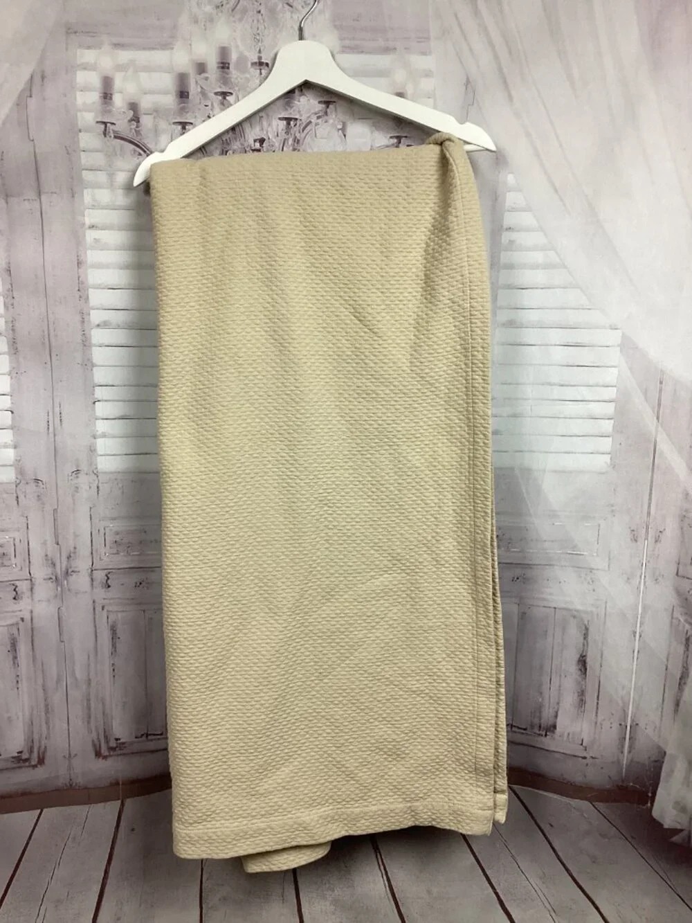 Pottery Barn Shower Curtain Cream Textured Cotton